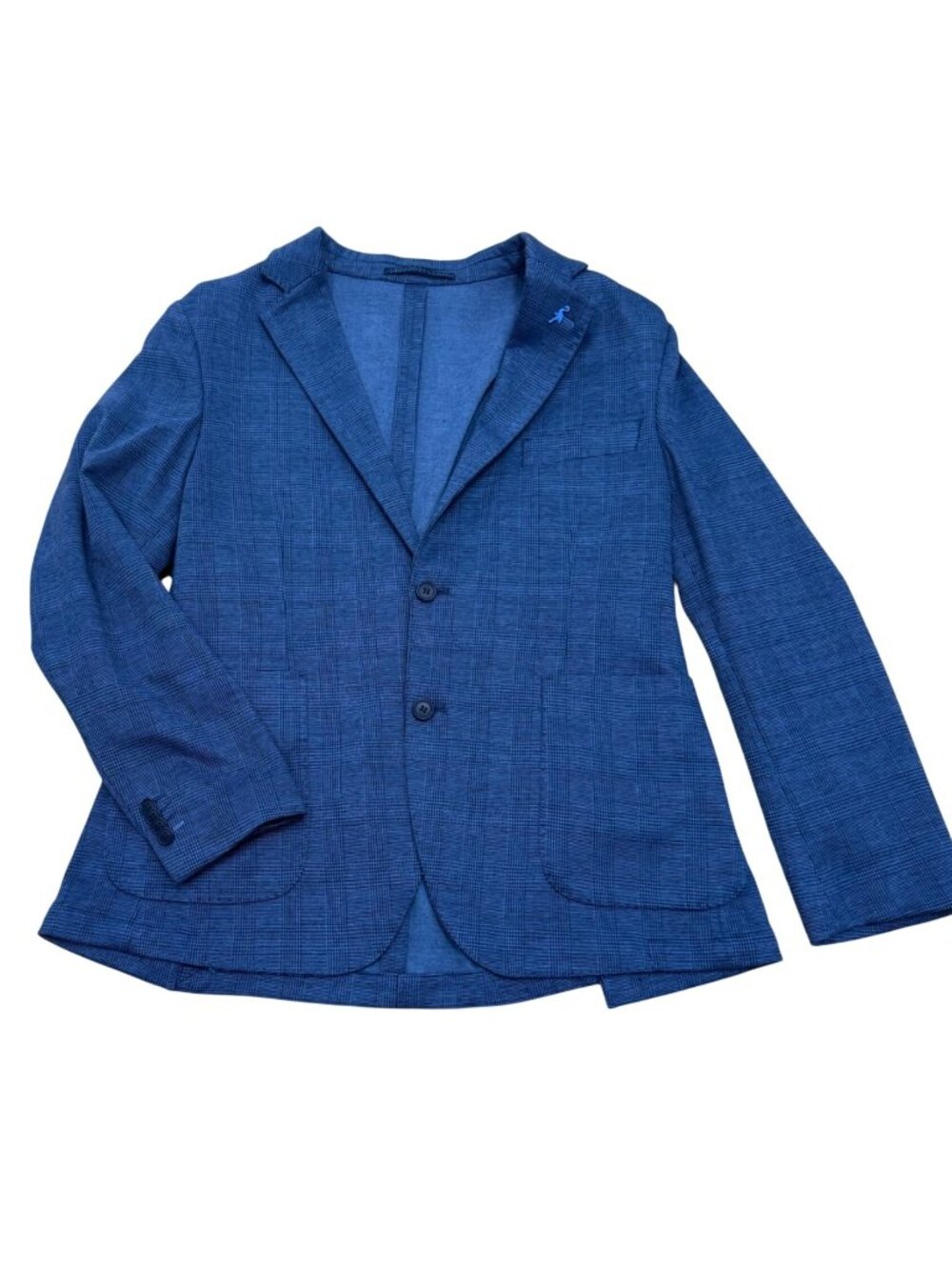 Tailor Byrd Men's Sports Jacket 42S Blue Plaid Two Button Stretch Coat Blazer